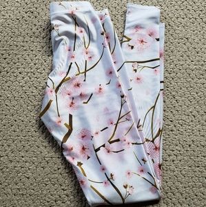 Blackmilk Cherry Blossom White Leggings